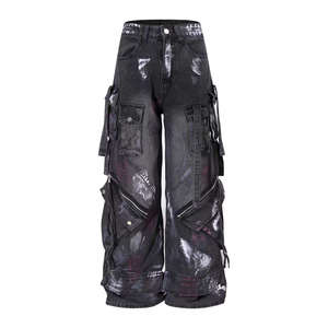 Custom <b>Men's</b> Relaxed Fit Denim <b>Jeans</b> Lightweight Polyester/Cotton Casual <b>Drawstring</b> Closure Wholesale Reasonable Price - Product Image 3