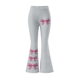 <b>Women</b> flared <b>leggings</b> Yoga Pants Lightweight bow print wide leg pants Athletic Workout high waist stretch casual fashion trouser - Product Image 3