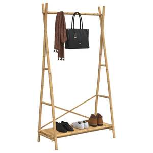 Porte-vêtements en bambou naturel 40,2 x 19,7 x 74,8 pouces avec un design élégant et écologique - Product Image 4