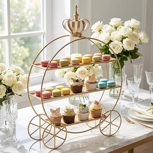 Support à gâteau de mariage style européen en forme de couronne, présentoir à dessert à plusieurs niveaux, plateau de service pour pâtisseries - Product Image 4