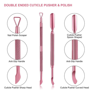 Kit professionnel de manucure et pédicure de haute qualité avec pousse-cuticules et coupe-cuticules en acier inoxydable – Outils de soin des ongles personnalisables pour salon - Product Image 2