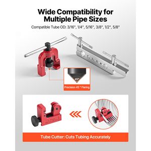 ABARTH Nuovo Kit Riparazione Tubi Freno da 3/16" con Attrezzo Svasatore a 45°, Tubo Freno in Rame da 25FT e 20 Raccordi - Product Image 5