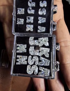 Alphabets Brilliant Polished Certified Synthetic Lab Grown Diamonds Filled Fancy Light 0.15ct 5ct Jewelry Making Customize Order - Product Image 4