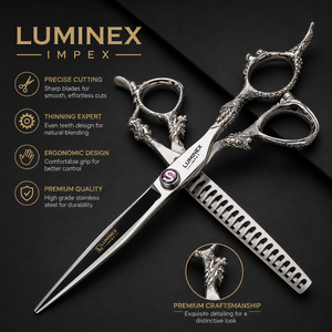NYBL-55 5.5inch Straight <b>Left</b>-<b>handed</b> <b>Scissors</b> JAPAN 440C Sharp 58-59HRC Hardness Stainless Steel Handle Barber Shears Hair 28 - Product Image 5