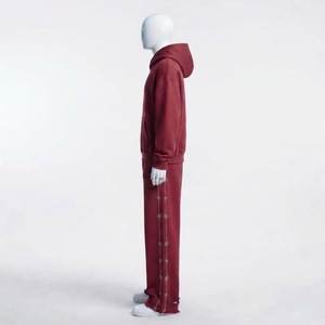 Men's Printed Solid 2 in 1 Hooded Tracksuit <b>Full</b> <b>Zip</b> <b>Hoodie</b> Jogger Pants Set Casual Athletic Sportswear Two Piece Outfit 100% - Product Image 3