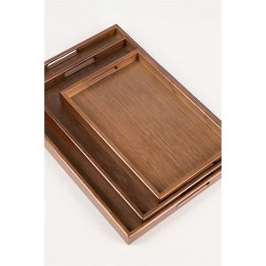 Plateau de service ovale en bois de manguier naturel fait main avec poignées découpées, plateaux décoratifs en bois pour table basse, nourriture, fruits, décoration - Product Image 5