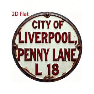 CIFbuy Liverpool Penny Lane Decorazione Murale Rotonda in Metallo Stile Vintage Retrò per TikTok e Servizio di Ritiro Temu - Arte in Metallo - Product Image 4