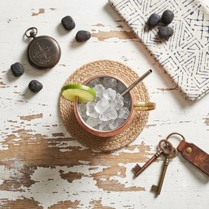 Taza Moscow Mule de Cobre con Patrón de Diamantes y Asa de Latón, Hecha a Mano, para Cócteles, Cerveza, Café, Bebidas, Proveedor OEM, Venta al por Mayor - Product Image 2