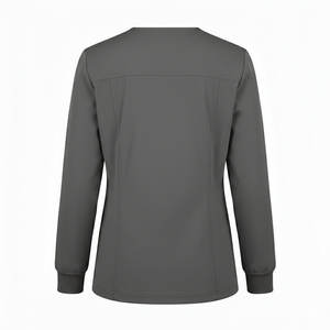 Chaqueta Médica de Calidad Premium Personalizada, con Cierre de Botones a Presión, Cuello Redondo, Manga Larga, Múltiples Bolsillos, para Mujer - Product Image 3