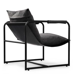 Divano da Giardino in Ferro 30*30*27.5 Pollici con Cuscino Grigio in Tessuto Oxford, Elegante Divano da Esterno in Ferro per Cortile - Product Image 4