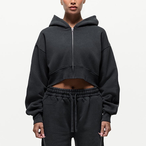 Sudadera con capucha y cremallera para mujer, de manga larga, ajustada, informal y ligera - Product Image 5