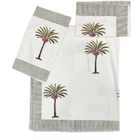 Parure de draps plats 3 pièces en coton 100% imprimé à la main de Jaipur, 200 fils, respirante, taille King, douce, durable, respectueuse de la peau, toutes saisons