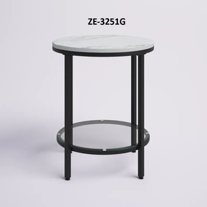 Contemporary Patio Metal Coffee Table with Tempered Glass Surface Furniture for Living Room Indoor Use SAFE PLATED - Product Image 3