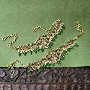 Kemp Armlets with Green Beads-Fashion Body Jewelry - Product Image 2