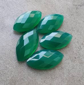 Pierre précieuse naturelle en onyx vert, taille marquise, coupe à carreaux, calibrée, pierre lâche pour la fabrication de bijoux, bague, pendentif - Product Image 2