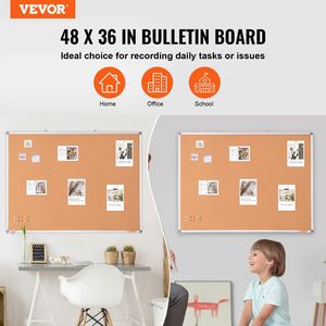 48\"x36\" Wall-Mounted <b>Cork</b> <b>Board</b> Large <b>Pin</b> <b>Board</b> for School Home or Office - Product Image 2