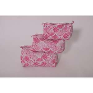 Pochette à maquillage en coton fleuri, trousse de toilette bohème, organiseur de toilette à fermeture éclair, sac de voyage Cottagecore - Product Image 1