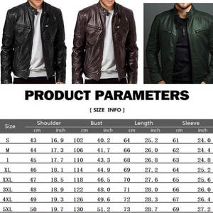 Chaqueta de cuero sintético ajustada para hombre al por mayor con tabla de tallas - Product Image 6