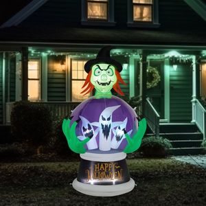 5.9ft Witch and Crystal Ball Inflatable Outdoor Halloween Yard Decorations for Festive Holiday Decorations - Product Image 3
