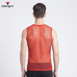Camiseta de tirantes de malla personalizada al por mayor para hombre, de alta calidad, sin mangas, de secado rápido, transpirable, para gimnasio, baloncesto y entrenamiento. - Product Image 3