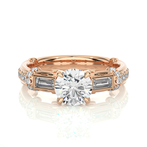 Diamante Cultivado en Laboratorio de 2.00 Quilates, Corte Brillante Redondo, Claridad VS1, Color F, Certificado IGI, Oro Rosa de 14k, Joyería de Lujo - Product Image 1