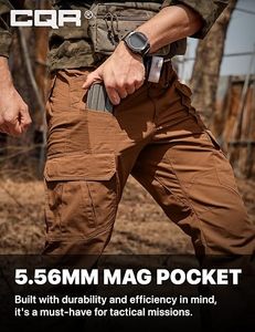 Pantalones Cargo Tácticos Color Caqui para Hombre, con Múltiples Bolsillos, Material de Lona, Estilo de Ropa de Trabajo, Secado Rápido, Peso Medio, para Otoño y Actividades al Aire Libre - Product Image 4