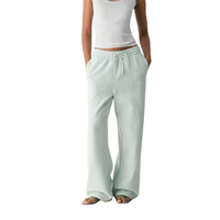 Pantalon de survêtement personnalisé pour femme, coupe droite, épais, avec lacets, pour l'hiver, style jogger oversize, chaud, pour l'entraînement, OEM ODM, vente en gros