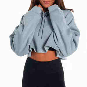 Nuevas Sudaderas Cortas de Invierno para Mujer, con Capucha y Hombros Caídos, de Alta Calidad, Anti-Pilling, Transpirables, 100% Algodón, de Secado Rápido - Product Image 6