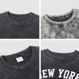 เสื้อยืดผู้ชายทรงโอเวอร์ไซส์สไตล์วินเทจ ล้างสีแบบแอซิด ผ้าฝ้ายนุ่ม ใส่สบายทุกวัน ออกแบบตามสั่ง ราคาประหยัด เสื้อยืดผู้ชายล้างสีแบบแอซิด - Product Image 6
