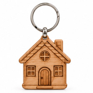 Personalized Wooden Key Ring Custom Wood Natural Wood Finish For Wedding <b>Gifts</b> Party Favors <b>Bags</b> And Everyday Accessories - Product Image 1
