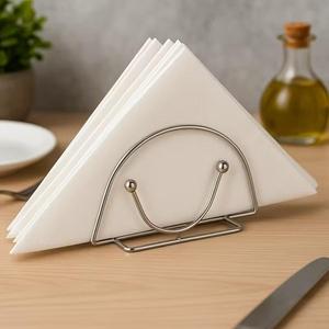 Support de serviettes en métal pour restaurant avec base en bois, présentoir de table, prix d'usine - Product Image 2