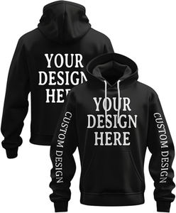 Sudadera con capucha estilo streetwear, extragrande, para hombre, con impresión de logotipo personalizado, bordado, 100% algodón, servicio OEM y ODM disponible. - Product Image 1