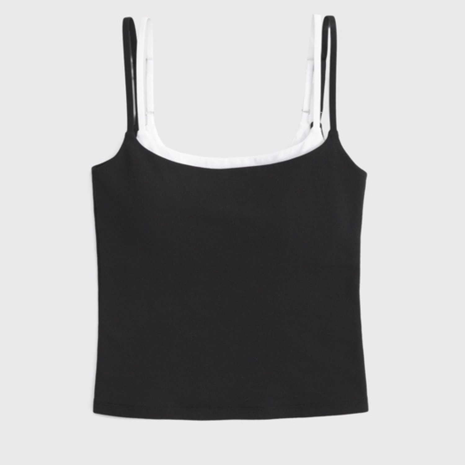 Custom Womens Double Layer Tank Top Contrast Strap Breathable Stretch Fitness Yoga Workout Activewear Spandex/Polyester Fleece