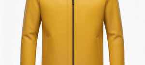 DENEZE SPORTS Men Custom OEM Men <b>Long</b> <b>Leather</b> Outerwear Canvas Collar Casual Street Style yellow colour <b>jacket</b> - Product Image 5