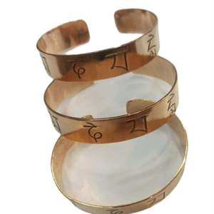 Asthamangal Women's Buddha Mantra Healing <b>Copper</b> Charm Bracelets - Product Image 3