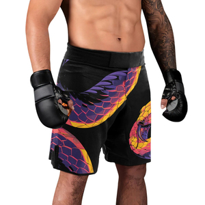 Men's Fitted MMA Shorts Sublimation Print <b>Snake</b> Design Stretch Polyester Spandex Mixed Martial Arts Wear Adult Size - Product Image 5