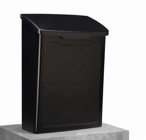 Boîte aux lettres murale noire galvanisée de qualité supérieure avec accès par le haut, design étanche pour la livraison de courrier en extérieur - Product Image 2