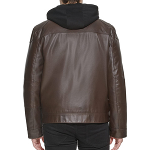 OEM Manufacturer Embroidery Street Wear Leather Jacket Custom Genuine Leather Jackets for Winter Men - Product Image 5