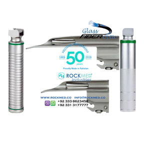 Láminas de Laringoscopio ROCKMED ENT OPTIMA MILLER Verdes, Reutilizables, con Batería Eléctrica Integrada, Fibra Óptica, Acero Inoxidable - Product Image 5