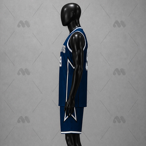 Shorts de basket-ball bleus pour hommes, shorts d'entraînement pour équipes sportives, shorts athlétiques à séchage rapide, ensemble de shorts personnalisés avec logo - Product Image 3