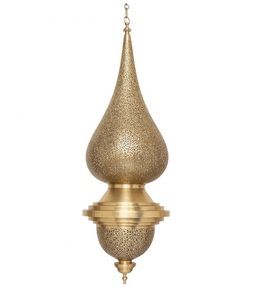 Wholesale Moroccan Pendant Light Bulk <b>Brass</b> Filigree Chandelier Factory Price Islamic Geometric Carved <b>Lantern</b> Custom Arabic - Product Image 2