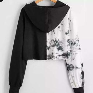 Haute qualité Streetwear femmes sweat pull gym sweats à capuche femmes sweat à capuche court dames décontracté haut court à capuche ensemble imprimé - Product Image 5