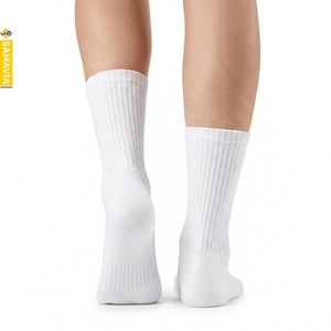 SAMAVIA Premium Athletic Crew <b>Socks</b> Knitted Solid Color 100% Polyester Sports <b>Running</b> Training Gym Yoga Comfortable Durable OEM - Product Image 3