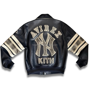 Giacca in Pelle Nera Premium "<span class=keywords><strong>Bronx</strong></span> Bomber Heritage" |   Edizione Limitata yan kee Serie Avirex Abbigliamento Sportivo di Alta Gamma per Leghe Professionistiche - Product Image 2