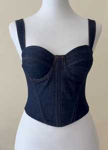 Ensemble gainant en jean pour femme, type corset, avec fermeture à crochets et œillets, maintien moyen, respirant, sans couture, avec fermeture éclair, pour usage quotidien, lavable en machine - Product Image 2