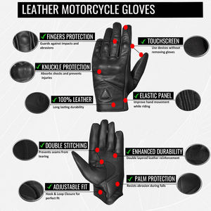 Gants de moto de nouvelle conception, élégants, de marque privée, en matériau durable, personnalisés, de qualité supérieure, offrant une protection optimale. - Product Image 5