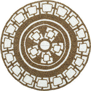 Luxury <b>Kitchen</b> Decor Beaded Placemat Round Pattern <b>Cloth</b> and Polyester Material for Dining Table Restaurant Hotel Design - Product Image 1