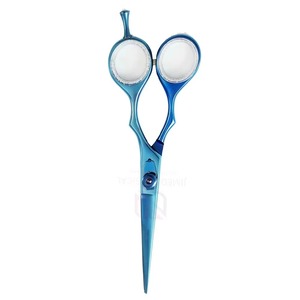 Tijeras Profesionales para Cortar Cabello para Diestros, Acero Inoxidable Azul, Punta de Cuchilla Afilada y Redondeada, Tornillo Ajustable, Diseño Ergonómico - Product Image 4