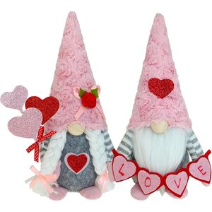 Gnomi Tomte Scandinavi Rosa per San Valentino, Decorazione per Vassoio a Più Livelli, Ornamenti per la Casa, Giocattoli in Peluche per le Festività - Product Image 5
