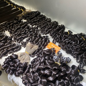 ผมต่อแบบหยักเป็นลอนสำหรับมหาสมุทรผมสีดำเป็นลอนสำหรับต่อผมแบบ100% - Product Image 4